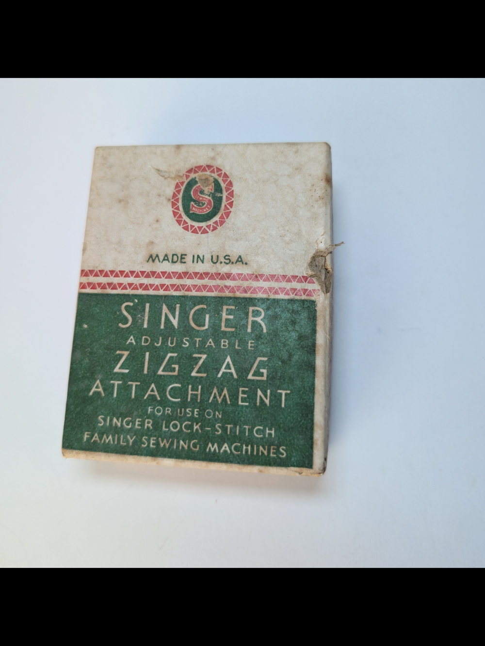 Singer Green Adjustable Zigzag Sewing Attachment - Made in USA